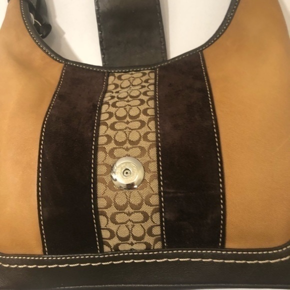 Coach vintage y2k f11344 brown tan multi textured soho hamptons hobo bag - Picture 9 of 15